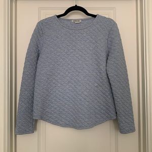 Light blue Orvis quilted sweatshirt pullover